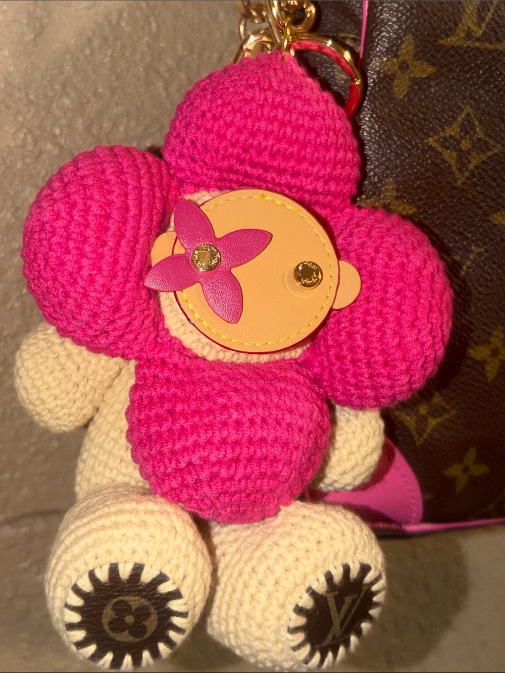 💕👜 🔑 LV Crochet Vivienne Bag charm 🧶